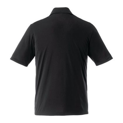 Custom Men's Tall DADE Short Sleeve Performance Polo - Black Back View Custom Men's Tall DADE Short Sleeve Performance Polo - Black Back View
