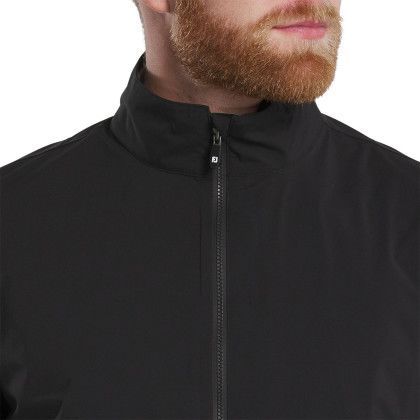 Custom FootJoy Mens HydroLite X Waterproof Golf Rain Jacket - Black Close Zipper View Custom FootJoy Mens HydroLite X Waterproof Golf Rain Jacket - Black Close Zipper View