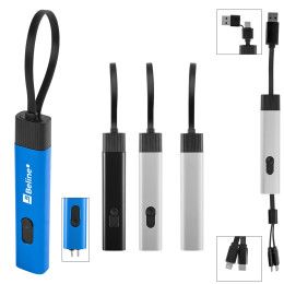 Custom Recycled Aluminum Retractable Travel Charging Cable - All colors