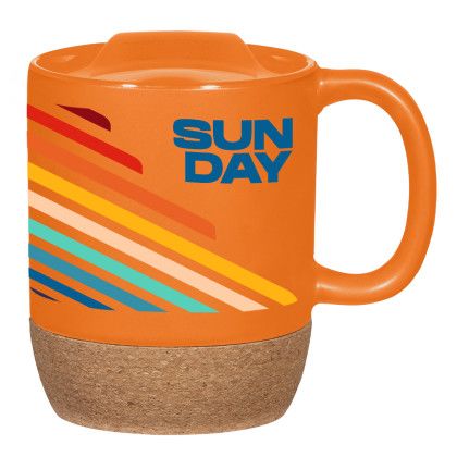 Custom 14 oz. Full Color Cork Base Ceramic Mug - Orange Custom 14 oz. Full Color Cork Base Ceramic Mug - Orange