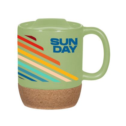 Custom 14 oz. Full Color Cork Base Ceramic Mug - Lime green Custom 14 oz. Full Color Cork Base Ceramic Mug - Lime green