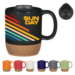 Custom 14 oz. Full Color Cork Base Ceramic Mug - All Colors 