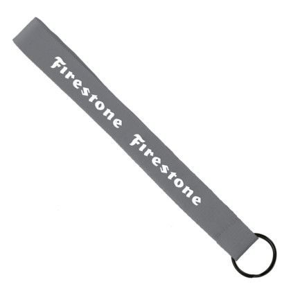 Custom 3/4" Sewn Polyester wrist Keychain with Metal Split-Ring - Gray Custom 3/4" Sewn Polyester wrist Keychain with Metal Split-Ring - Gray