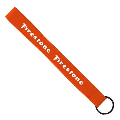 Custom 3/4" Sewn Polyester wrist Keychain with Metal Split-Ring - Orange Custom 3/4" Sewn Polyester wrist Keychain with Metal Split-Ring - Orange