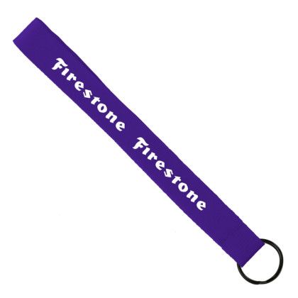 Custom 3/4" Sewn Polyester wrist Keychain with Metal Split-Ring - Purple Custom 3/4" Sewn Polyester wrist Keychain with Metal Split-Ring - Purple