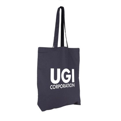 Custom PureCotton Gusset Tote - Navy Side View Custom PureCotton Gusset Tote - Navy Side View