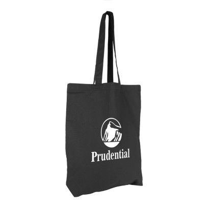 Custom PureCotton Gusset Tote - Black Side View Custom PureCotton Gusset Tote - Black Side View