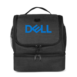 Custom ChillMate Double Deck Lunch Bag with Mesh Pockets - Black 