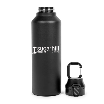 Custom SummitSeal 25 oz. Push-Pop Bottle - Black Front View Custom SummitSeal 25 oz. Push-Pop Bottle - Black Front View