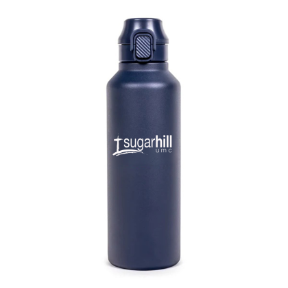 Custom SummitSeal 25 oz. Push-Pop Bottle - Navy Custom SummitSeal 25 oz. Push-Pop Bottle - Navy