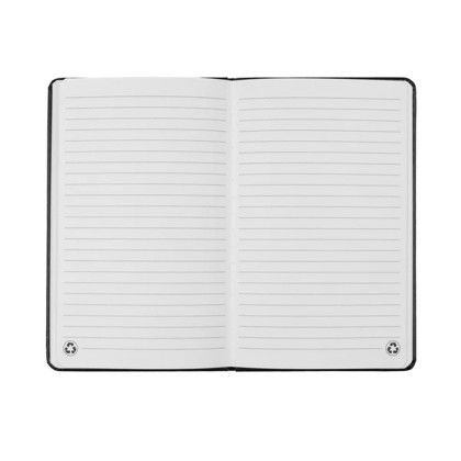 Custom FruitForm Hard Cover Journal with Recycled Paper - Black Open View Custom FruitForm Hard Cover Journal with Recycled Paper - Black Open View