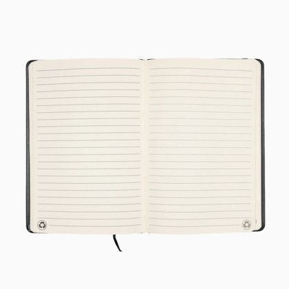 Custom EcoHyde A5 Journal with Pen - Black open View 