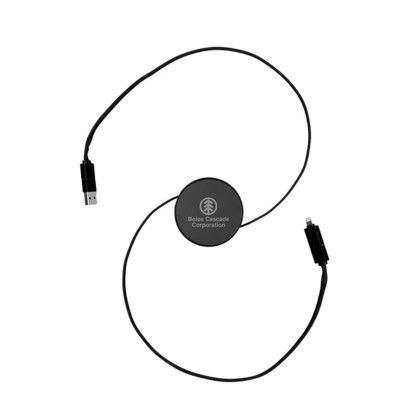 Custom ChargeFlex 4-in-1 Retractable Cable - Black Open Cable View Custom ChargeFlex 4-in-1 Retractable Cable - Black Open Cable View