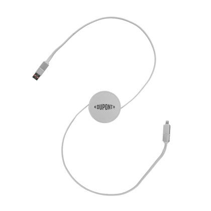Custom ChargeFlex 4-in-1 Retractable Cable - White Open Cable View Custom ChargeFlex 4-in-1 Retractable Cable - White Open Cable View