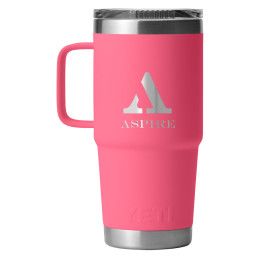 Custom YETI Rambler 20 oz. Travel Mug - Tropical Pink Center View