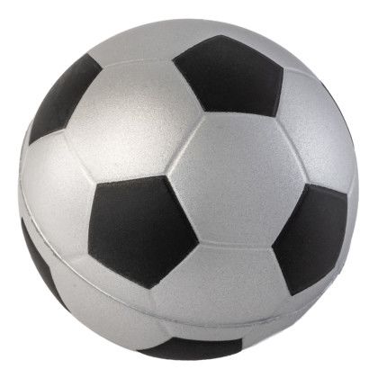 Soccer Ball Squeezies Stress Reliever with Imprint - Silver