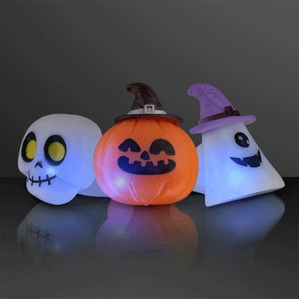 Custom Soft Blinky Halloween Rings, Assorted - Blank