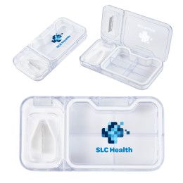 Custom Cache 4-Compartment Pill Box with Tablet Cutter