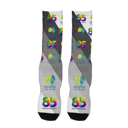 Custom Dye Sublimated Crew (Athletic) Socks - Design 2