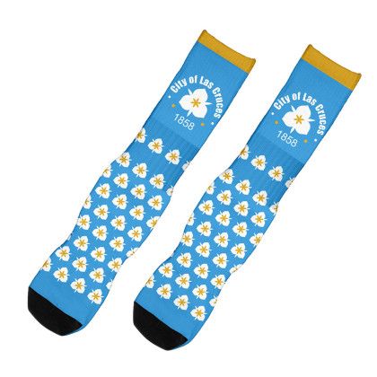 Custom Dye Sublimated Crew (Athletic) Socks - Front View 