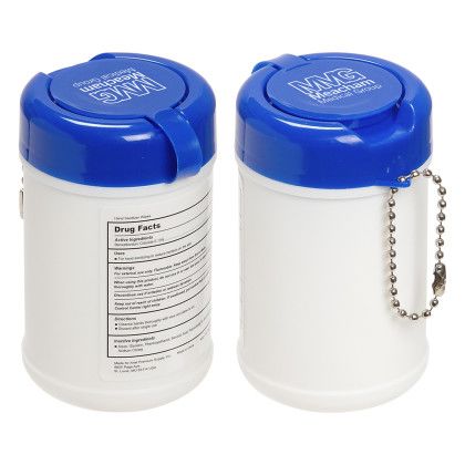 Custom Travel Well Sanitizer Wipes Key Chain - Blue 