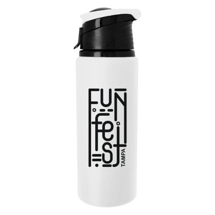 Custom 24 oz. Velvet Touch Aluminum Bottle - White
