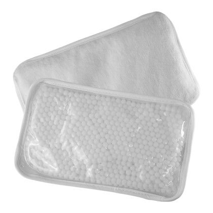Custom Plush Gel Beads Hot-Cold Pack Rectangle - White
