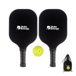 Custom Fiberglass Pickleball Set - Black 