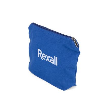 Custom EcoCanvas Pouch - Blue Side View Custom EcoCanvas Pouch - Blue Side View
