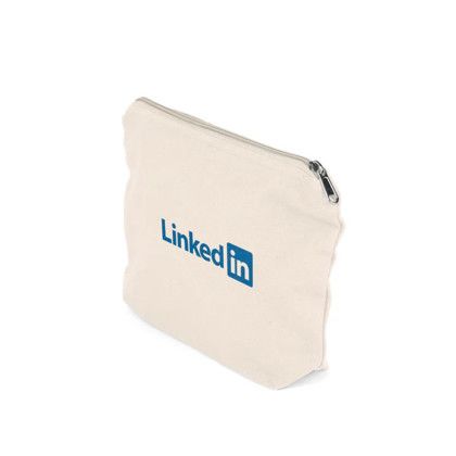 Custom EcoCanvas Pouch - Natural Side View Custom EcoCanvas Pouch - Natural Side View
