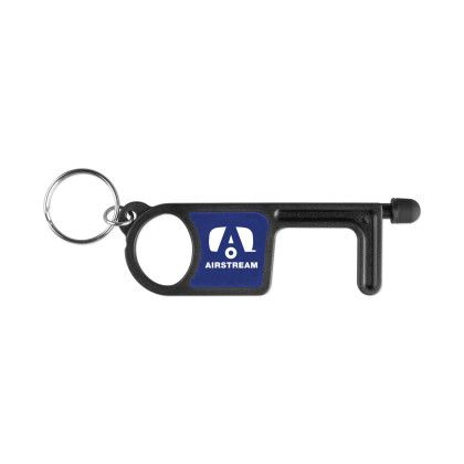 Custom No Touch Tool with Key Ring and Stylus - Blue 