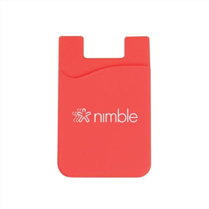 Custom Silicone Smart Phone Wallet - Red 