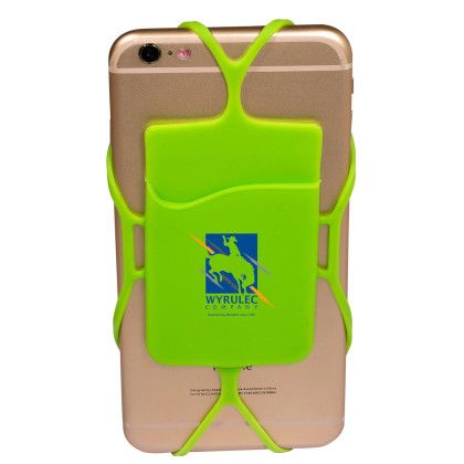 Custom Stretchy Mobile Device Pocket - Lime green