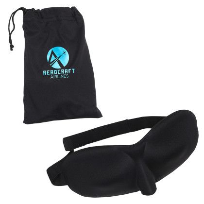 Custom Shut-Eye Travel Eye Mask - Black 