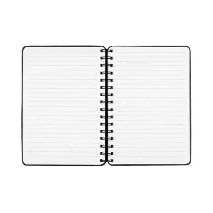 Custom CrinkleNote A5 Spiral Notebook - Black Open View 