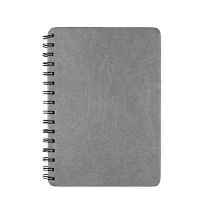 Custom CrinkleNote A5 Spiral Notebook - Gray Back View 