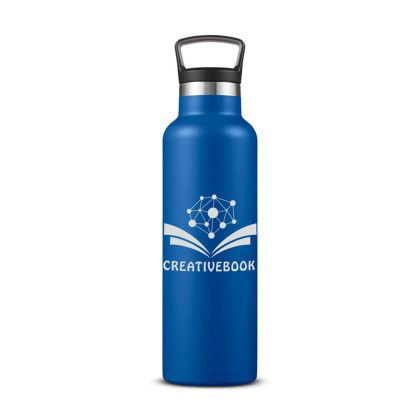 Custom Columbia 21 oz Double Wall Vacuum Bottle with Loop Top Lid - Vivid blue