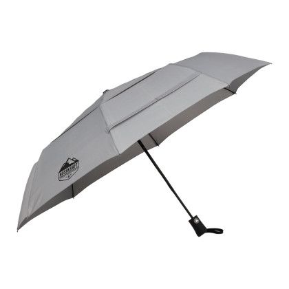 Customized 46" Recycled Folding Auto Open Umbrella - Gray Customized 46" Recycled Folding Auto Open Umbrella - Gray