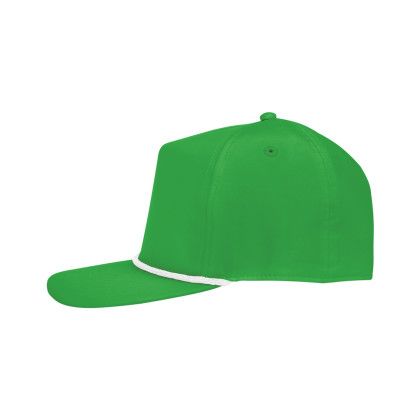 Custom Embroidered Stroke Play Solid Rope Cap - Kelly Green / White - Side View