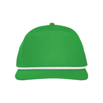 Custom Embroidered Stroke Play Solid Rope Cap - Kelly Green / White - Back Side