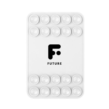Custom Magnetic Silicone Suction-Cup Phone Mount - White 