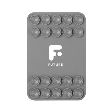 Custom Magnetic Silicone Suction-Cup Phone Mount - Gray 