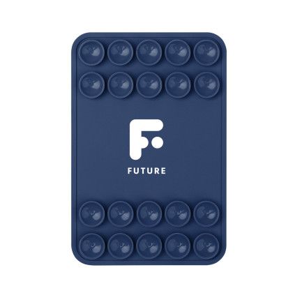 Custom Magnetic Silicone Suction-Cup Phone Mount - Navy Blue 