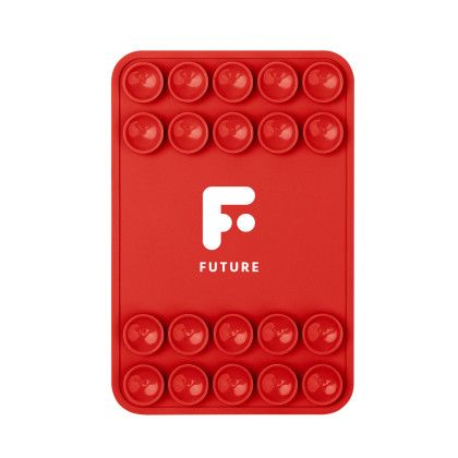 Custom Magnetic Silicone Suction-Cup Phone Mount - Red