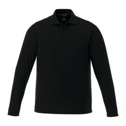 Custom Men's Tall MORI Long Sleeve Performance Polo - Black 