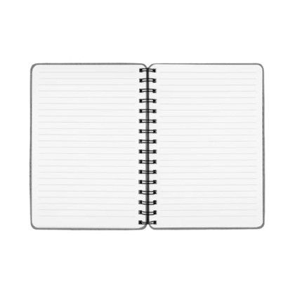 Custom CrinkleNote A5 Spiral Notebook - Gray Open View 