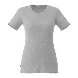 Custom Women's Sarek Short Sleeve Tee - Heather Grey Front View Custom Women's Sarek Short Sleeve Tee - Heather Grey Front View