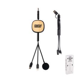 Custom Multi Retractable Charging Cords with Watch Charger - Black Custom Multi Retractable Charging Cords with Watch Charger - Black