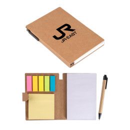 Custom Kraft Notebook with Sticky Notes and Pen Custom Kraft Notebook with Sticky Notes and Pen