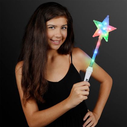 Custom Blinky Super Star Wands, White Handle 